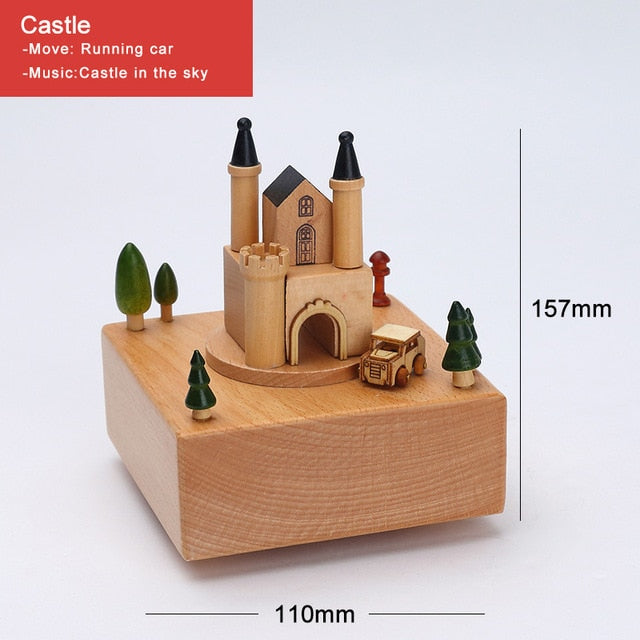 Boîte à musique créative en bois massif