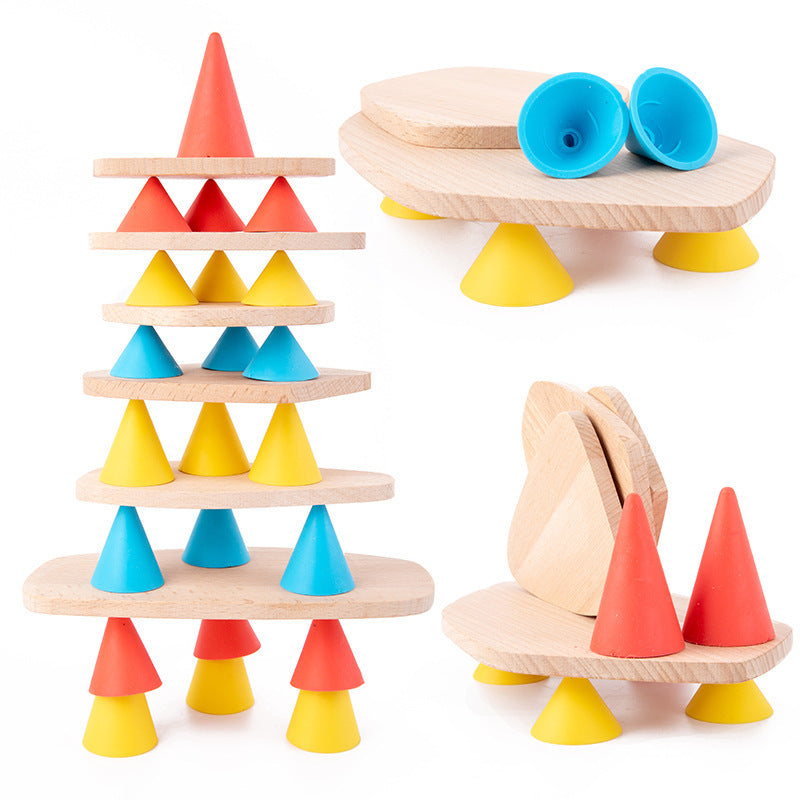 Colorful Geometric Stacking Blocks for Kids