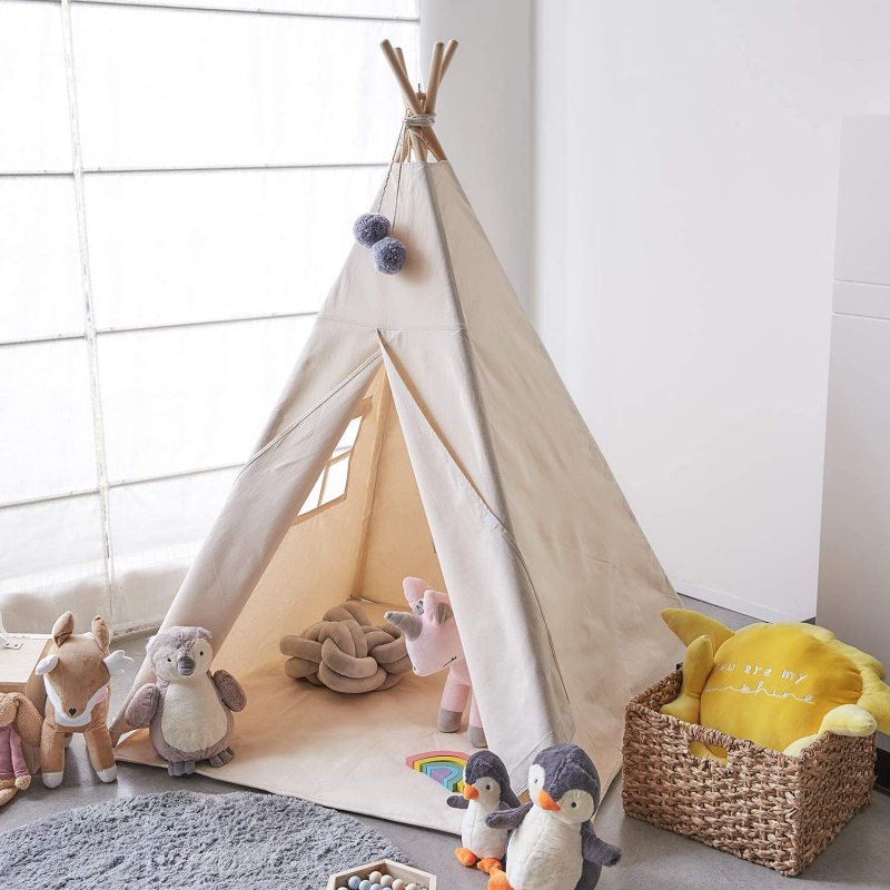 Tente tipi en toile de coton pour enfant