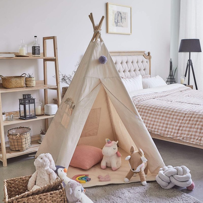 Tente tipi en toile de coton pour enfant