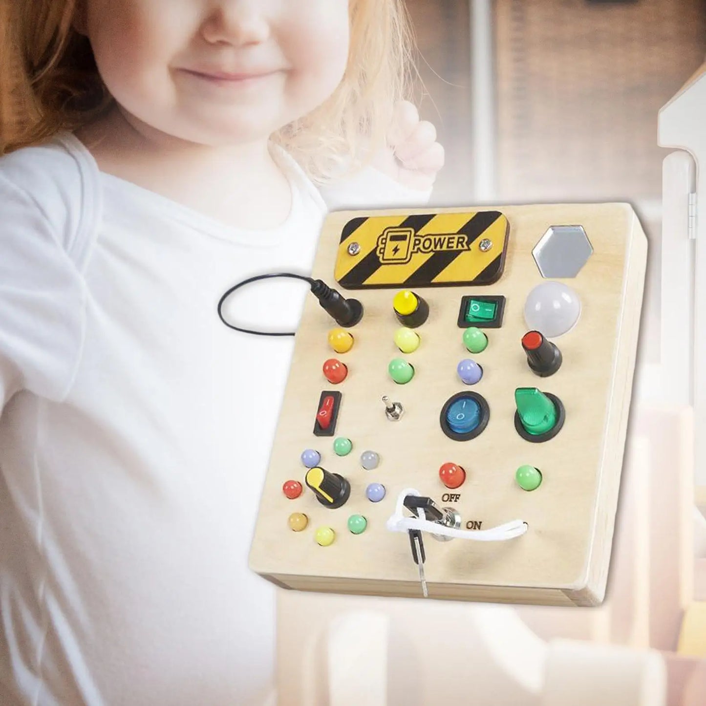 Jouet en bois éducatif avec lumières LED pour enfants 4-6 ans
