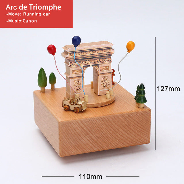 Boîte à musique créative en bois massif