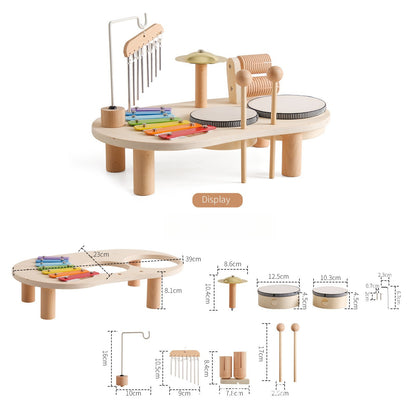 Jouet musical en bois avec tambour