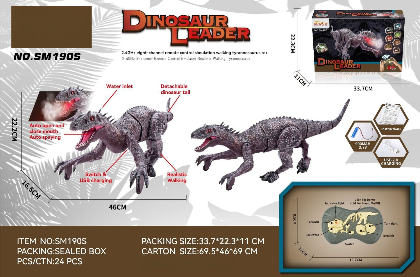Mini Remote Control Dinosaur Simulation Toy