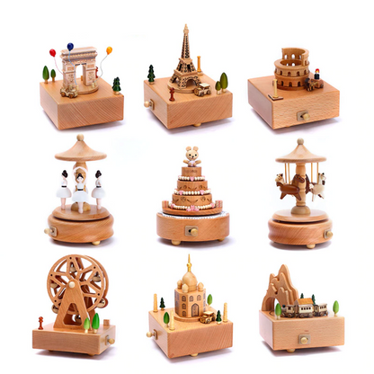 Boîte à musique créative en bois massif