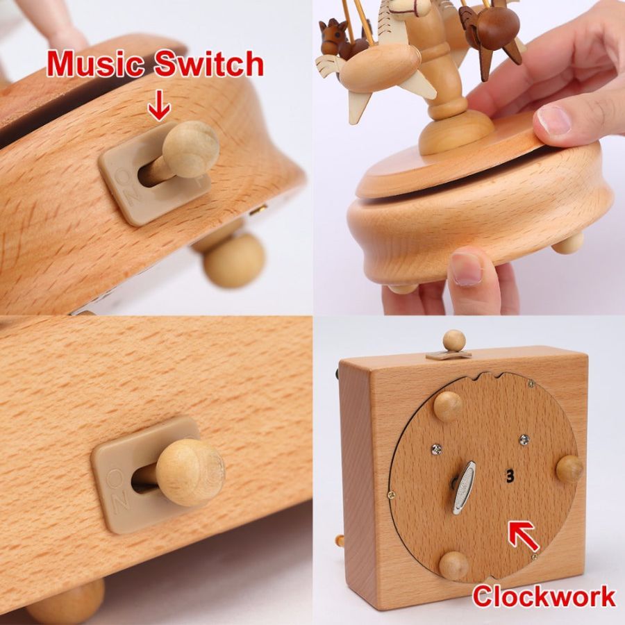 Boîte à musique créative en bois massif