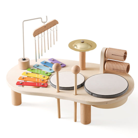Jouet musical en bois avec tambour