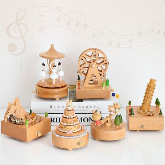 Boîte à musique créative en bois massif