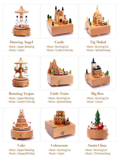 Boîte à musique créative en bois massif