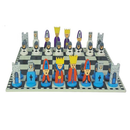 Cartoon Wooden Educational Chess Set