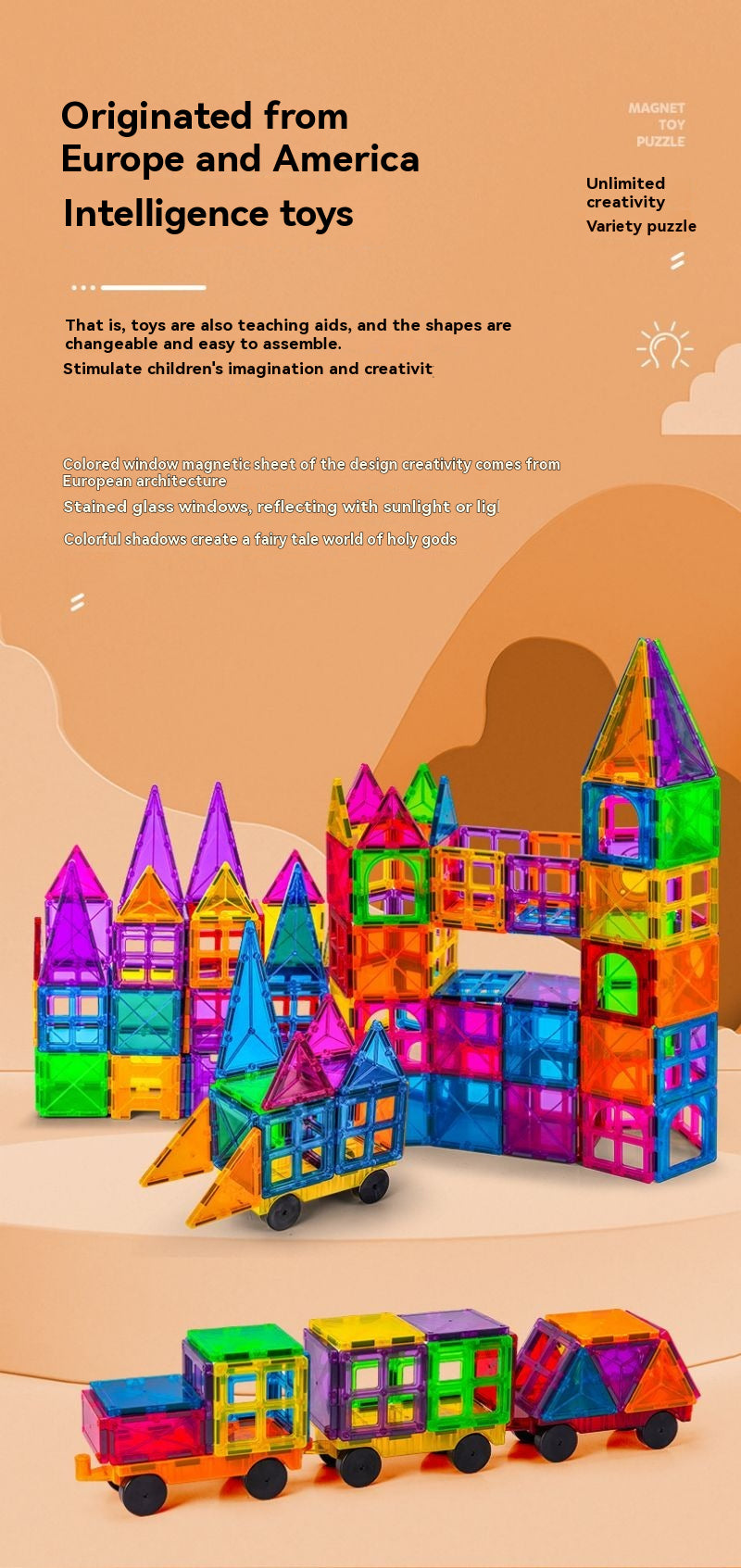 Combination of assembled building blocks