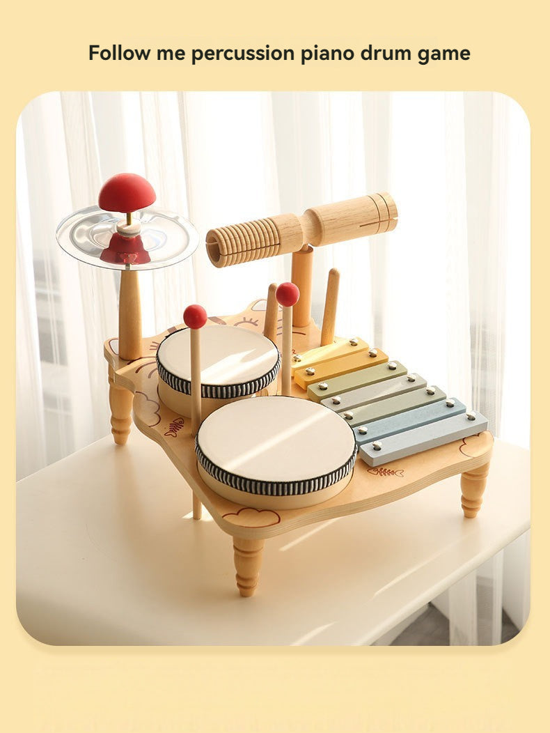 Jouet musical en bois avec tambour