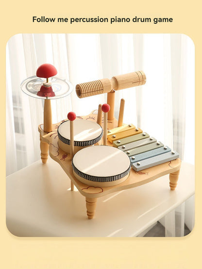 Jouet musical en bois avec tambour